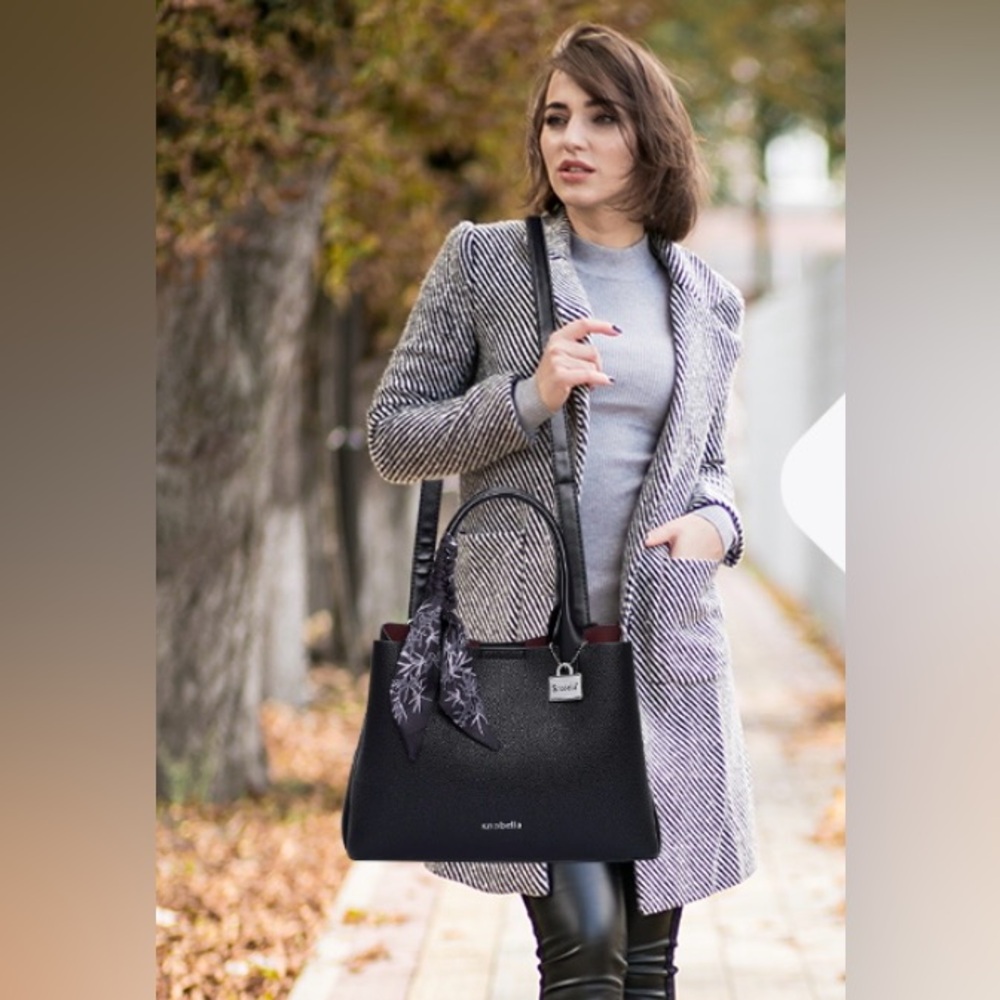 Crossbody Handbag Shoulder Tote Purse Black - Picture 7 of 9